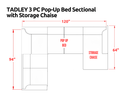 Primo International Tadley Fabric Sleeper Sectional Tadley 3 pc Sleeper Sectional