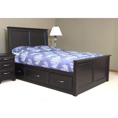 Mako Wood Furniture Symphony Queen Panel Bed with Storage 2900-ST-Q / HB/FB/STRG IMAGE 1