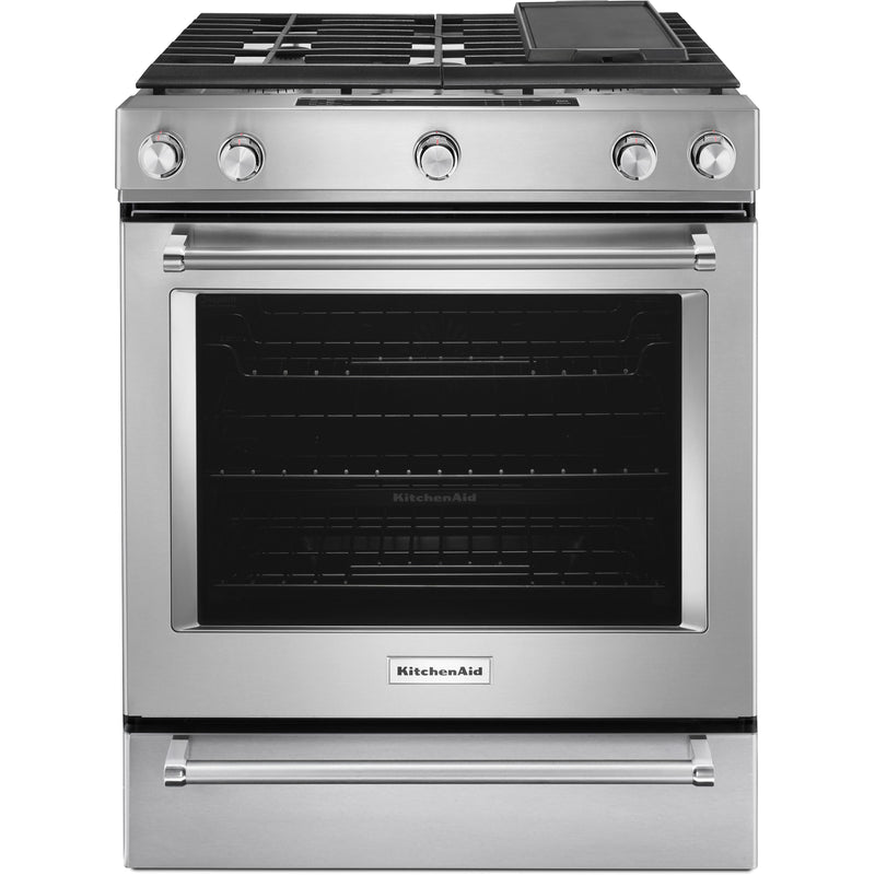 KitchenAid 30-inch Slide-In Gas Range KSGB900ESS IMAGE 2