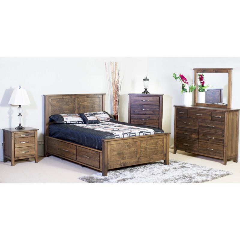 Mako Wood Furniture Scarlet Queen Panel Bed with Storage 4100-ST-Q IMAGE 2