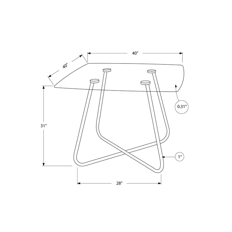 Monarch Square Dining Table with Glass Top and Trestle Base I 1070 IMAGE 5