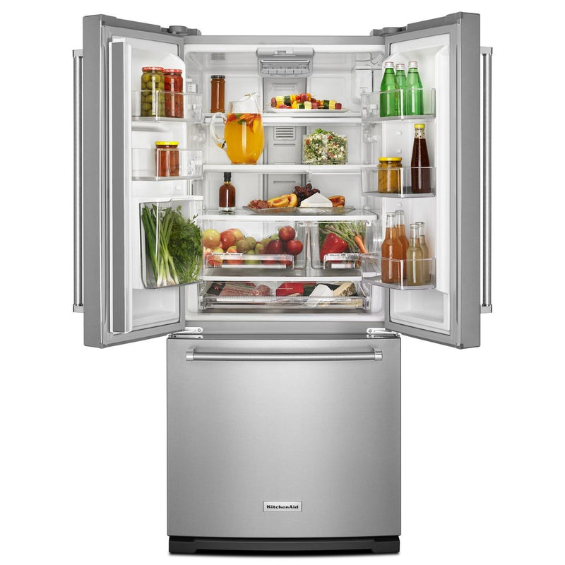 KitchenAid 30-inch, 19.7 cu. ft. French 3-Door Refrigerator with Ice and Water Dispensing System KRFF300ESS IMAGE 3