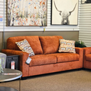 Spice Fabric Sofa & Loveseat (Pillows Included)