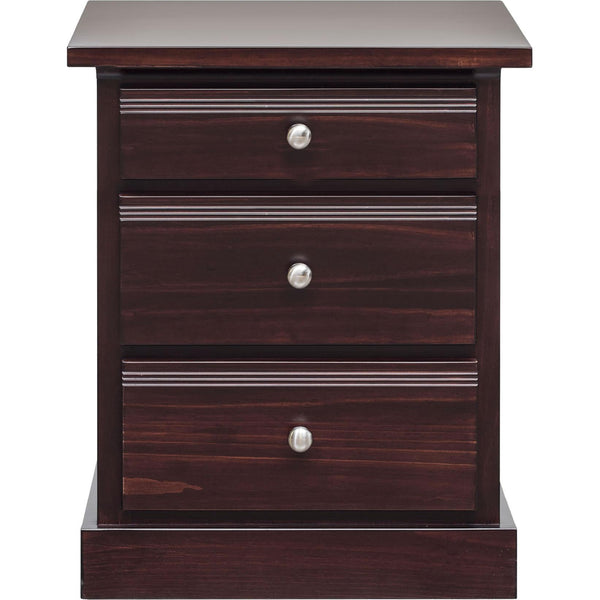 Mako Wood Furniture Decora 3-Drawer Nightstand 600-65 IMAGE 1