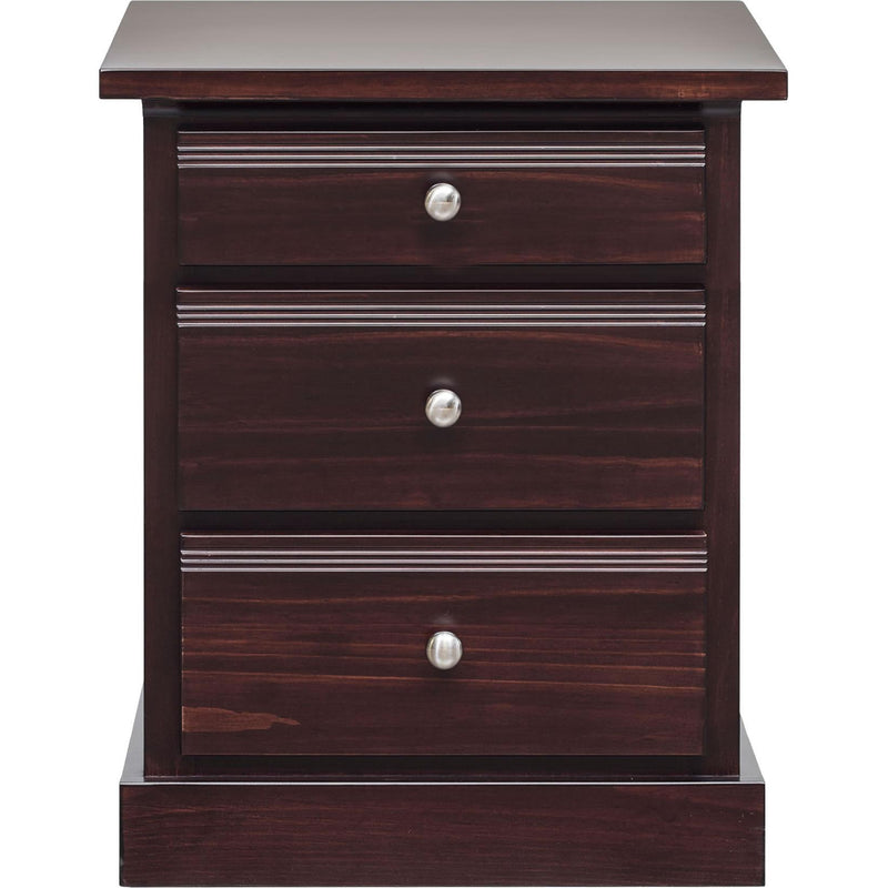 Mako Wood Furniture Decora 3-Drawer Nightstand 600-65 IMAGE 1