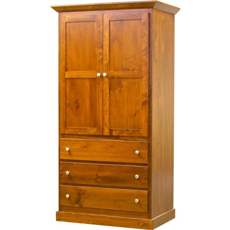 Mako Wood Furniture Polo 3-Drawer Armoire 800-10-LG IMAGE 1