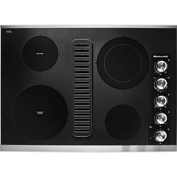 KitchenAid 30-inch Built-in Electric Cooktop with Even-Heat™ Element KCED600GSS IMAGE 1