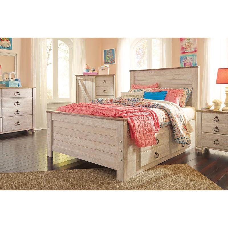 Signature Design by Ashley Willowton B267B22 Full Panel Bed with 2 Storage Drawers IMAGE 3