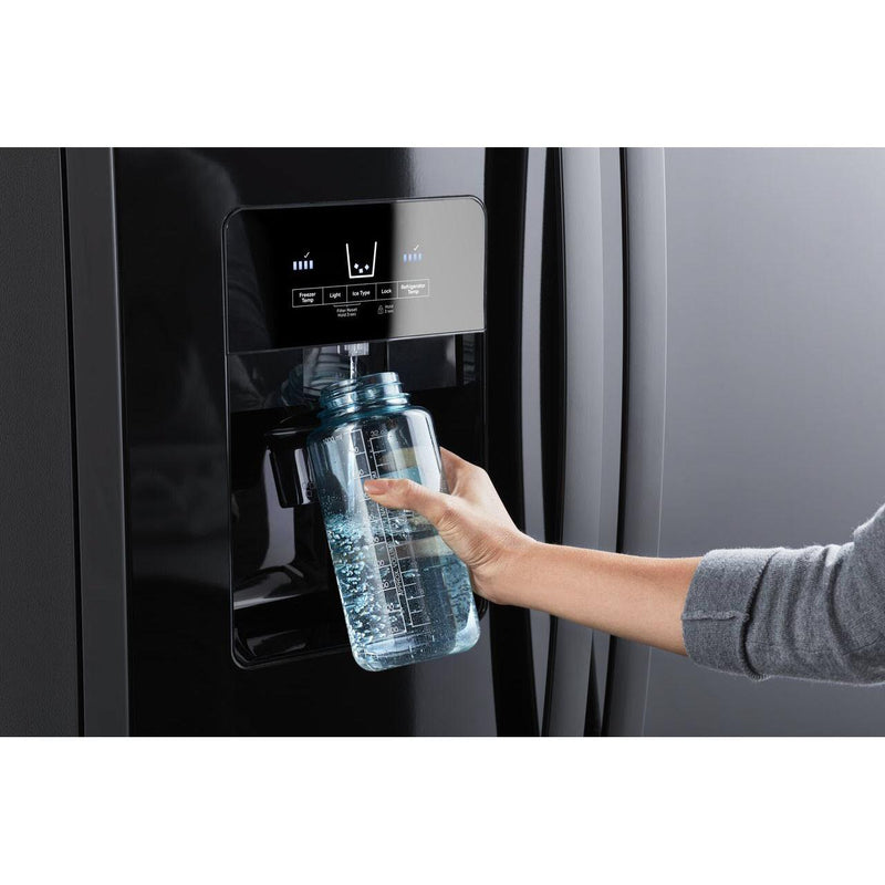 Whirlpool 36-inch, 24.5 cu. ft. Freestanding Side-by-Side Refrigerator with Exterior Ice and Water Dispenser with EveryDrop™ Water Filtration WRS335SDHB IMAGE 3