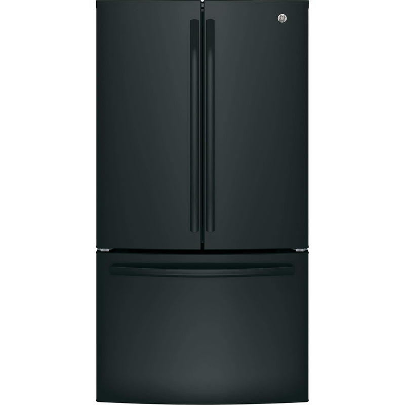 GE 36-inch, 27 cu.ft. Freestanding French 3-Door Refrigerator with Internal Water Dispenser GNE27JGMBB IMAGE 1