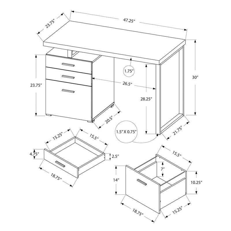 Monarch Computer Desk - Brown/Black I 7408 IMAGE 5