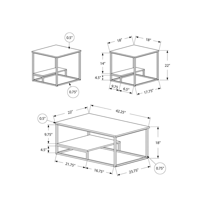 Monarch Occasional Table Set I 7961P IMAGE 5