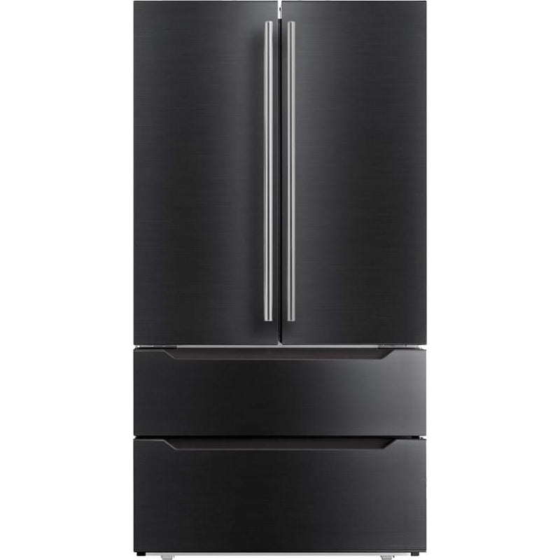 Midea 36-inch, 22.5 cu.ft. Counter-Depth 4-Door Refrigerator with Automatic Defrost MRQ23B4ABS IMAGE 1