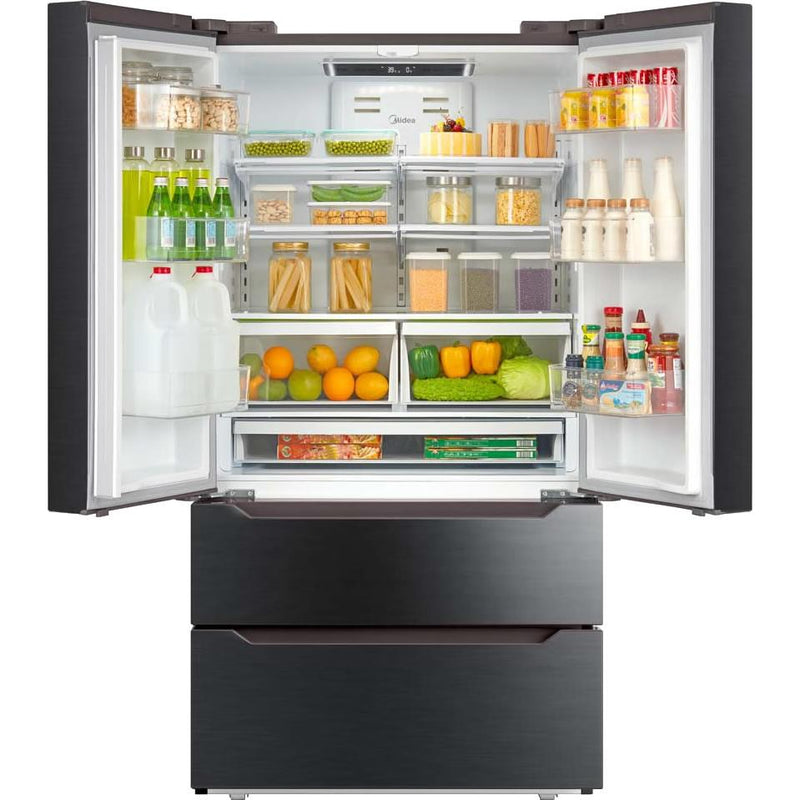 Midea 36-inch, 22.5 cu.ft. Counter-Depth 4-Door Refrigerator with Automatic Defrost MRQ23B4ABS IMAGE 3