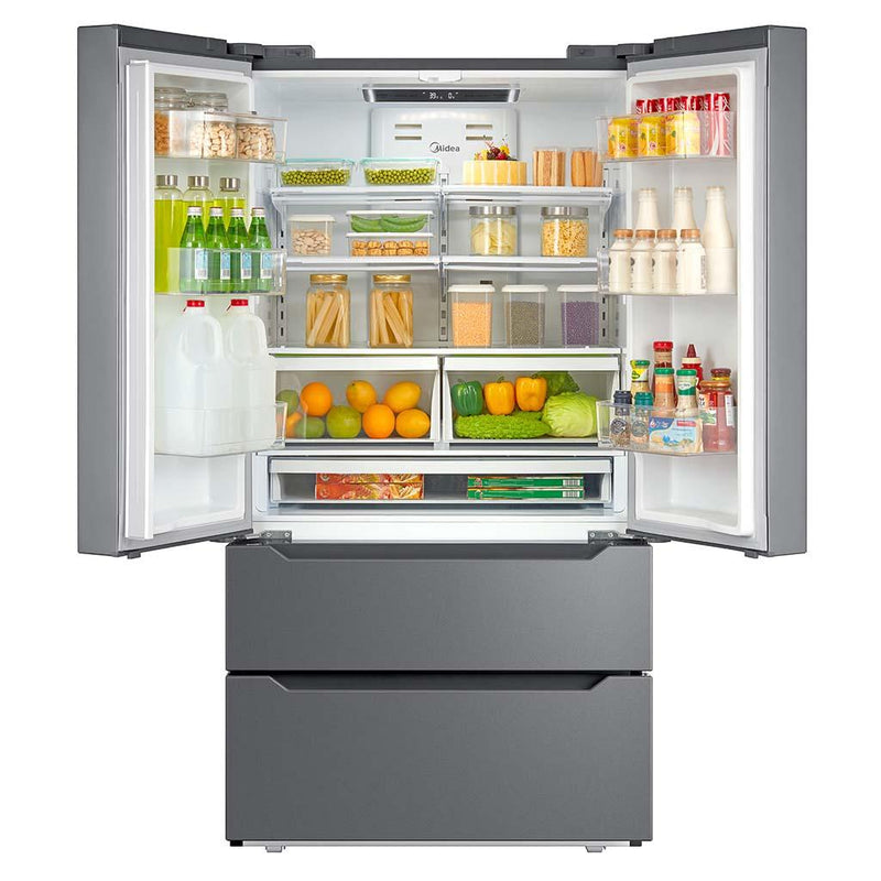 Midea 36-inch, 22.5 cu.ft. Counter-Depth 4-Door Refrigerator with Automatic Defrost MRQ23B4AST IMAGE 3