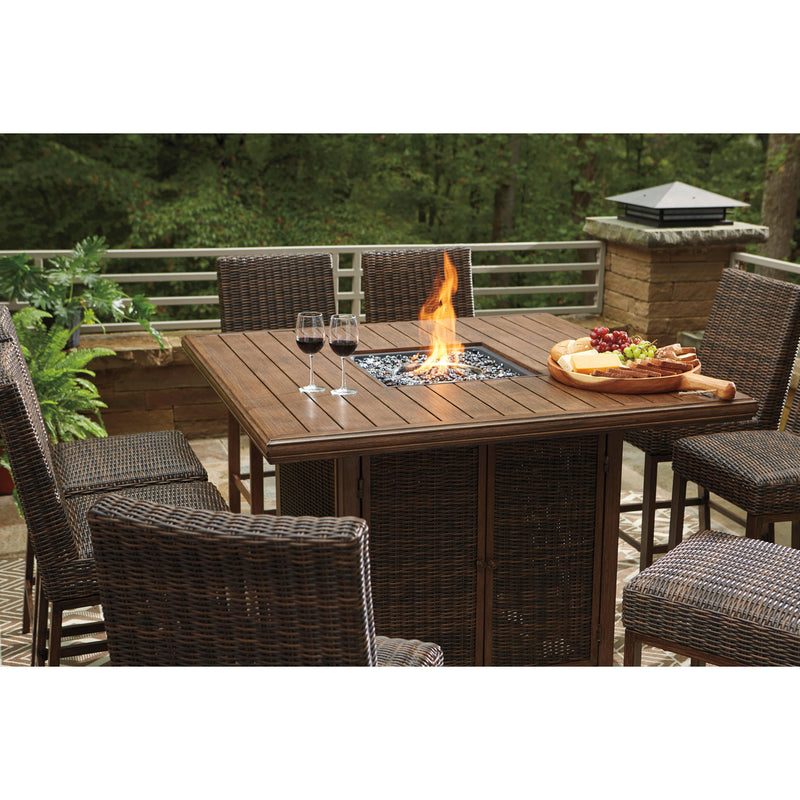 Signature Design by Ashley Paradise Trail P750-665 Square Bar Table with Fire Pit IMAGE 11