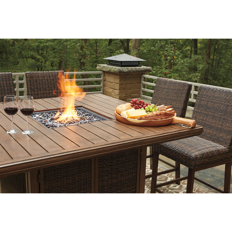 Signature Design by Ashley Paradise Trail P750-665 Square Bar Table with Fire Pit IMAGE 13