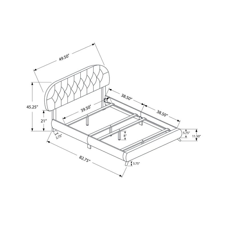 Monarch Twin Upholstered Platform Bed I 5982T IMAGE 5