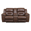 Signature Design by Ashley Stoneland Power Reclining Leather Look Loveseat with Console 3990496 IMAGE 1