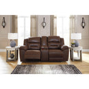  Signature Design by Ashley Stoneland Reclining Leather Look Loveseat with Console 3990494 IMAGE 4