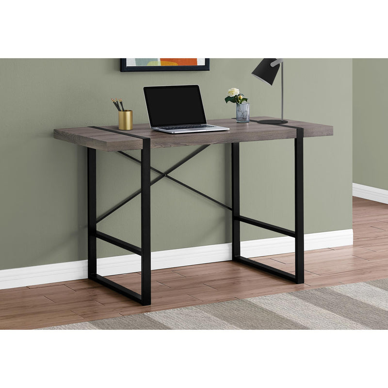 Monarch Computer Desk - Dark Taupe/Black Metal I 7310 IMAGE 2