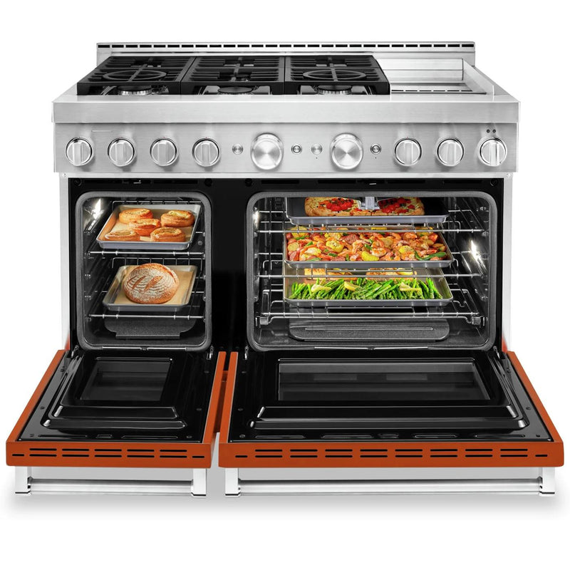 KitchenAid 48-inch Freestanding Dual Fuel Range with Even-Heat™ True Convection KFDC558JSC IMAGE 3