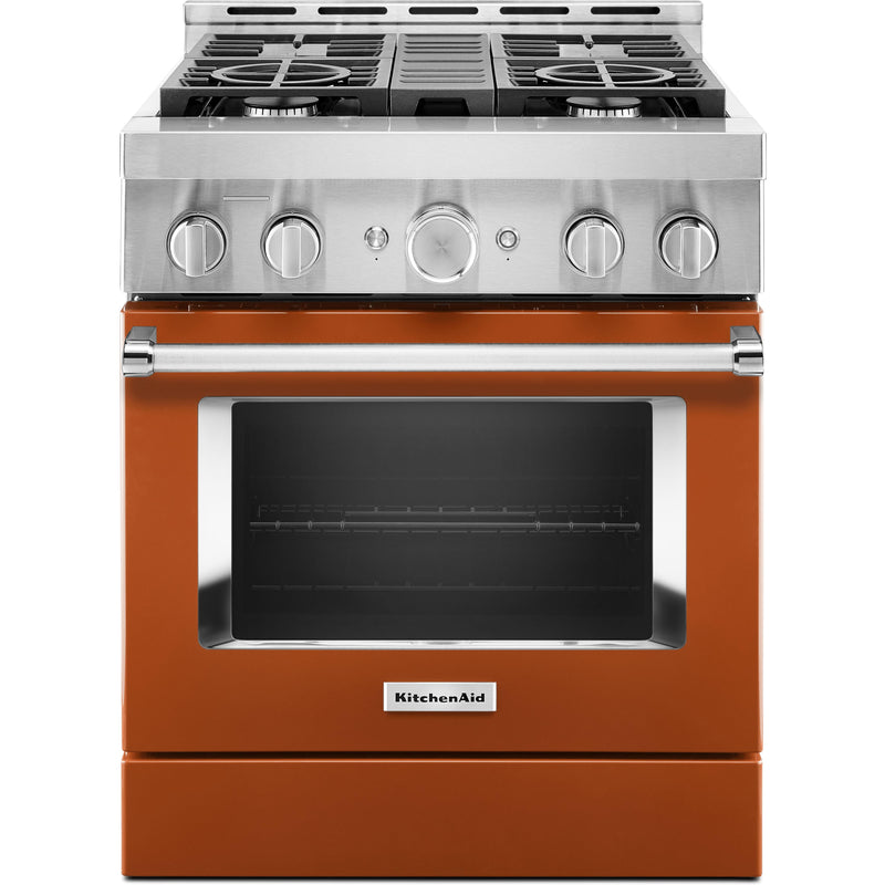 KitchenAid 30-inch Freestanding Gas Range with Even-Heat™ True Convection KFGC500JSC IMAGE 1