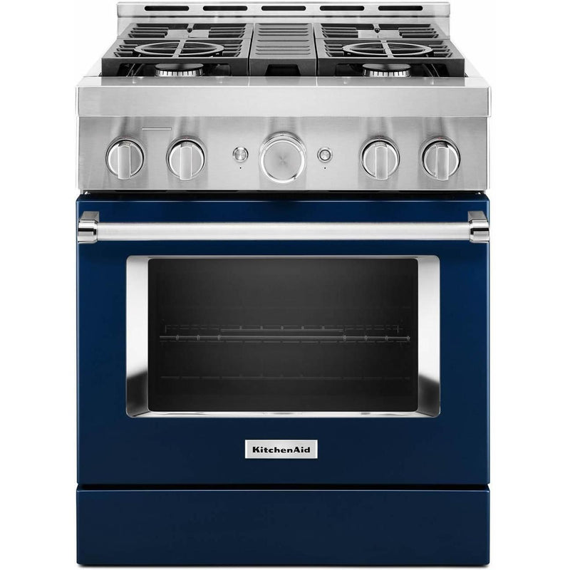 KitchenAid 30-inch Freestanding Gas Range with Even-Heat™ True Convection KFGC500JIB IMAGE 1