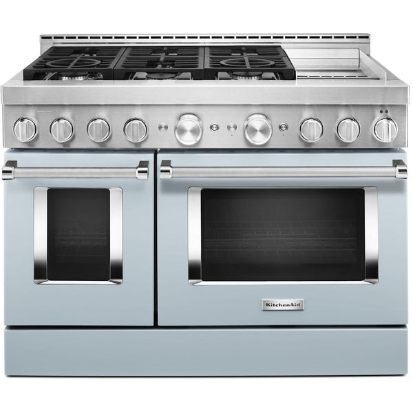 KitchenAid 48-inch Freestanding Gas Range with Even-Heat™ True Convection KFGC558JMB IMAGE 1