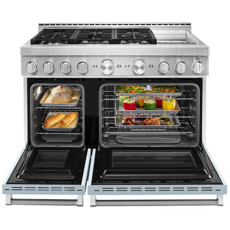 KitchenAid 48-inch Freestanding Gas Range with Even-Heat™ True Convection KFGC558JMB IMAGE 3