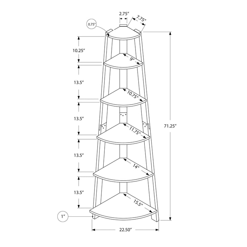 Monarch I 2494 72" Bookcase - Cherry IMAGE 5