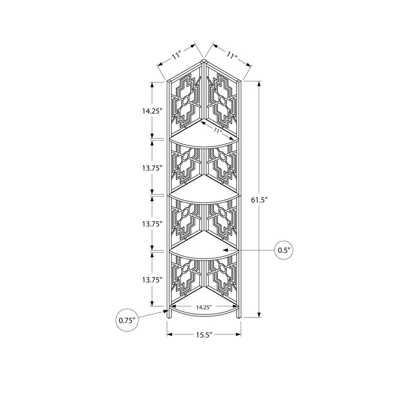 Monarch I 3623 62" Bookcase - White/White IMAGE 10