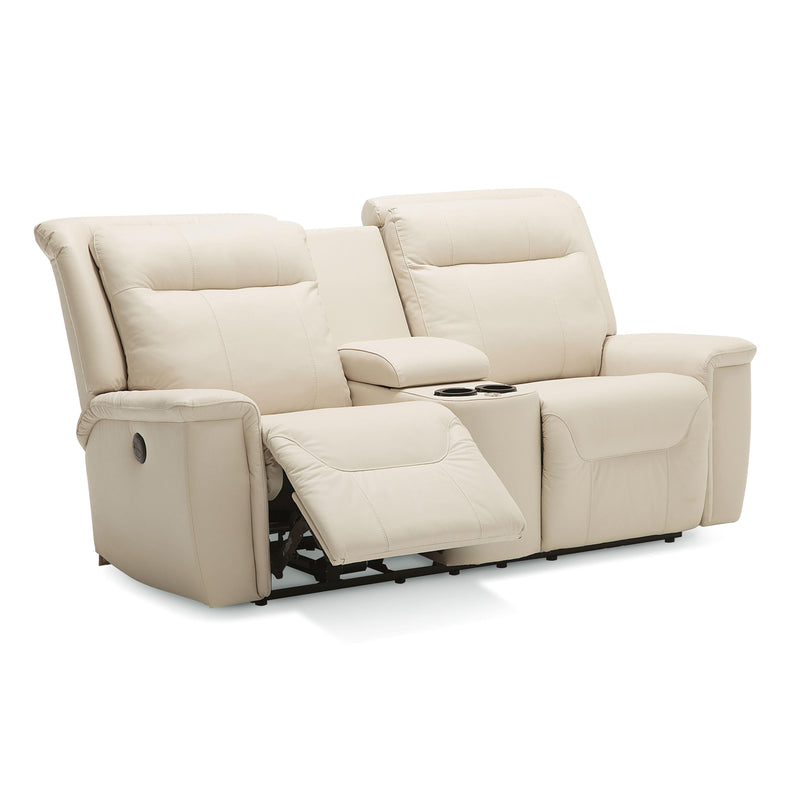 Palliser Strata Reclining Leather Loveseat with Console 40123-58-TULSAII-BISQUE IMAGE 3