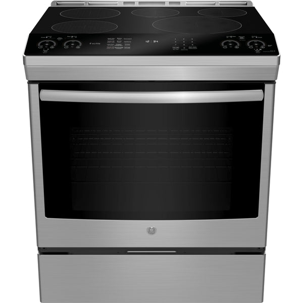 GE Profile 30-inch Slide-in Electric Induction Range with True European Convection Technology PCHS920YMFS IMAGE 1