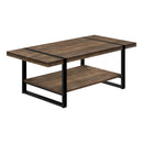 Monarch I 2850 Coffee Table - Brown Reclaimed Wood-Look/Black Metal IMAGE 1