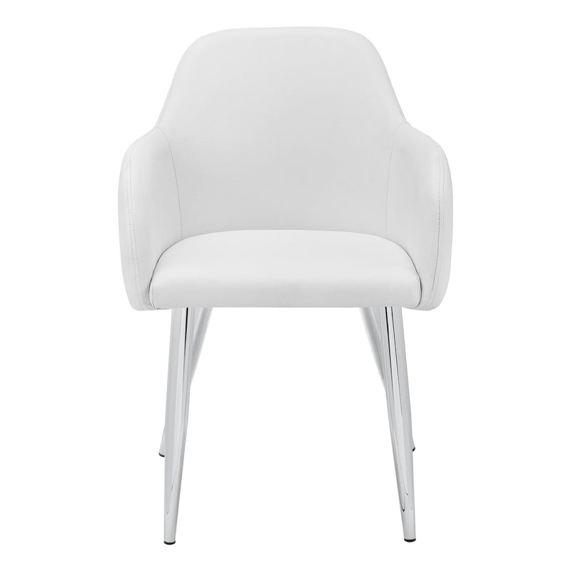 Monarch I 1190 Dining Chair - White/Chrome IMAGE 2