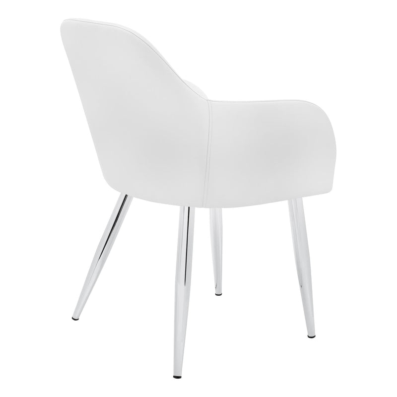 Monarch I 1190 Dining Chair - White/Chrome IMAGE 3