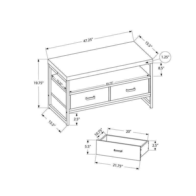 Monarch I 2872 48" TV Stand - Dark Taupe/Black IMAGE 11