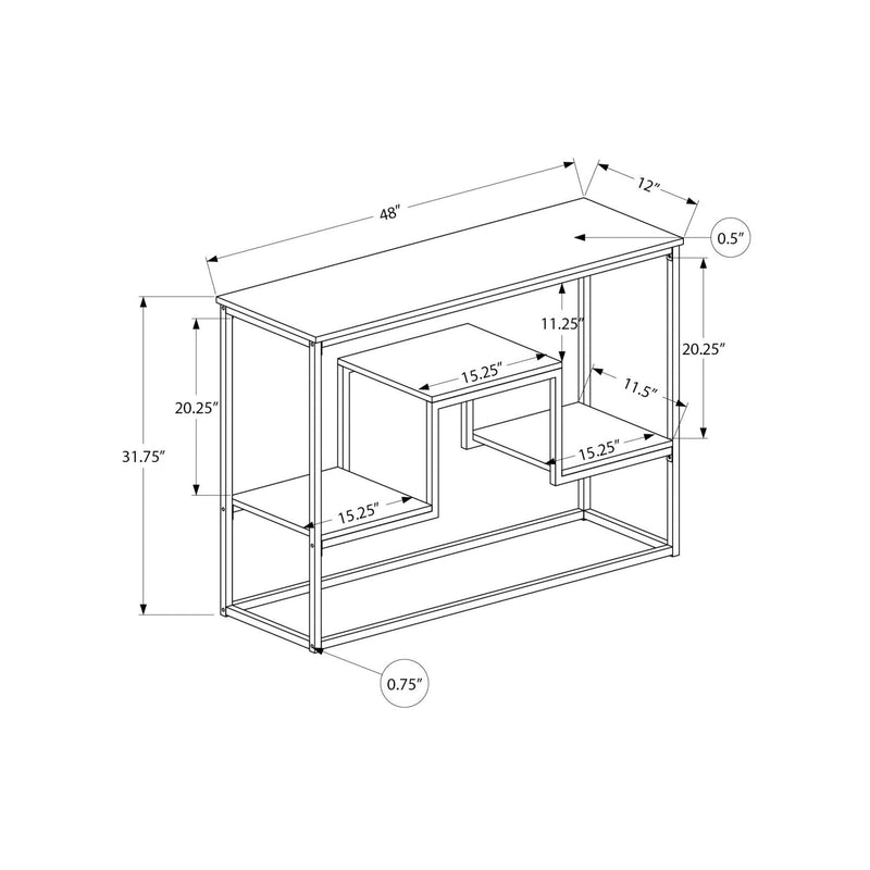 Monarch I 3582 Hall Table - Espresso/Black IMAGE 10