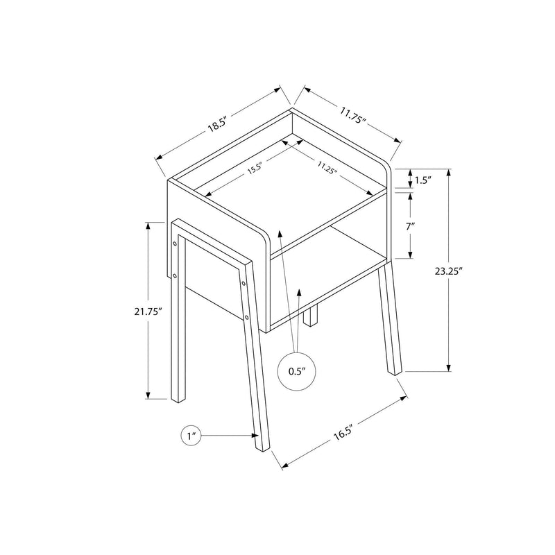 Monarch I 3584 End Table - Grey Stone-Look/Black IMAGE 10
