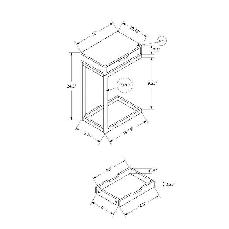 Monarch I 3602 Accent Table - Brown/Black IMAGE 11
