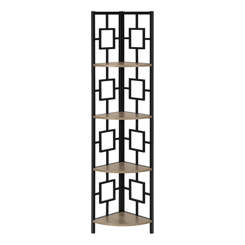 Monarch I 3611 62" Bookcase - Dark Taupe/Black IMAGE 1
