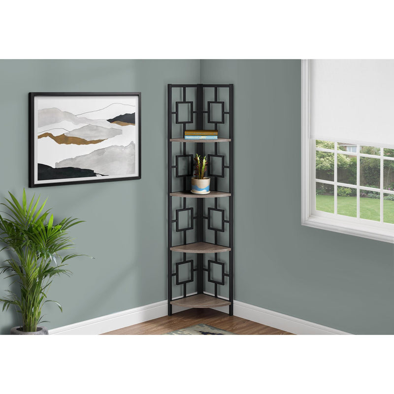 Monarch I 3611 62" Bookcase - Dark Taupe/Black IMAGE 8