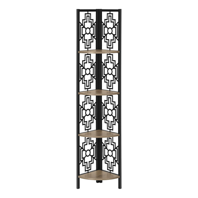 Monarch I 3621 62" Bookcase - Dark Taupe/Black IMAGE 1