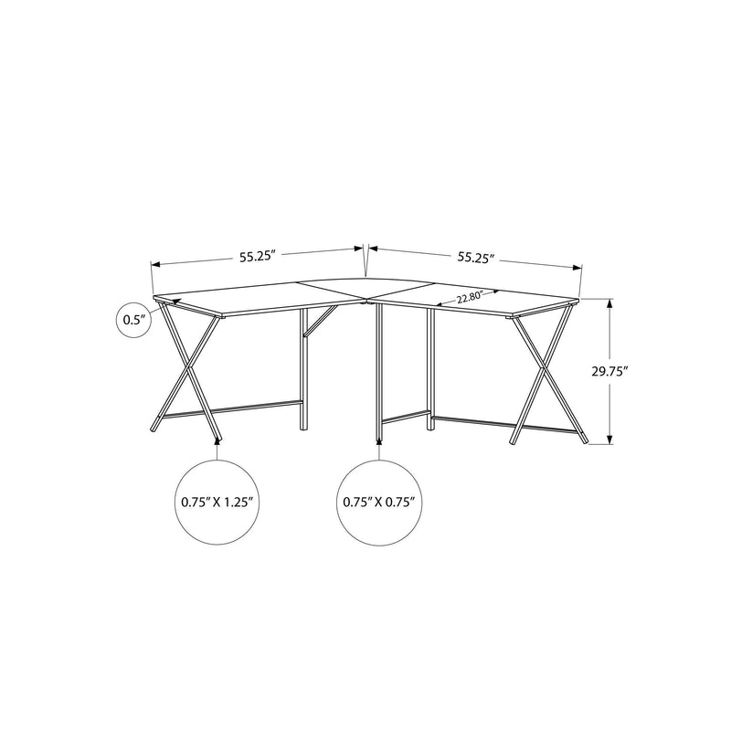Monarch I 7195 Corner Desk - White/Black IMAGE 10