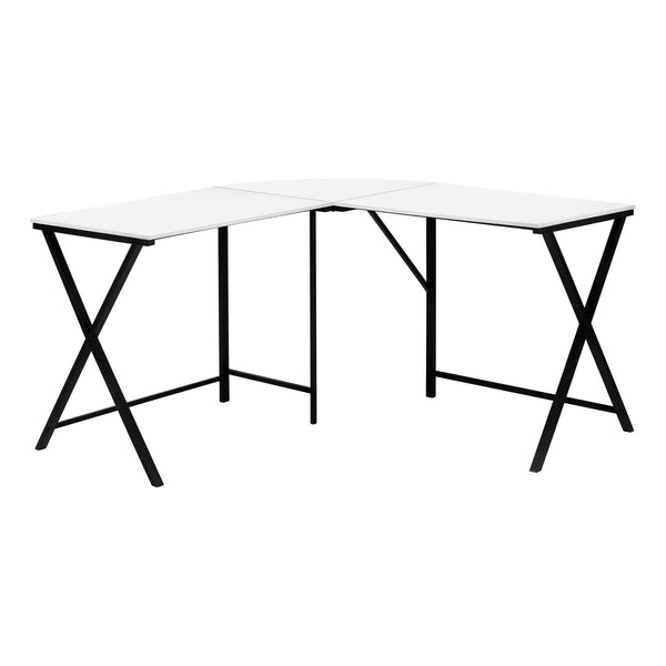 Monarch I 7195 Corner Desk - White/Black IMAGE 1