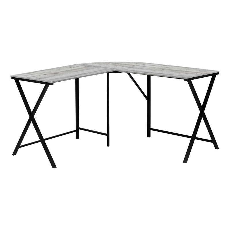 Monarch I 7196 Corner Desk - Grey/Black IMAGE 1