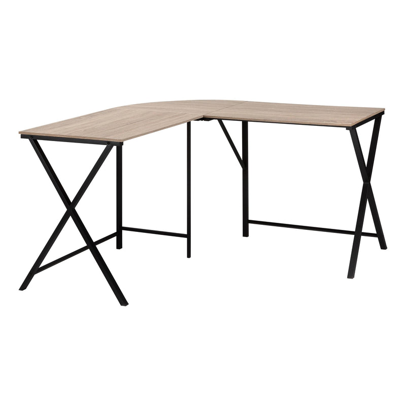 Monarch I 7197 Corner Desk - Dark Taupe/Black IMAGE 1