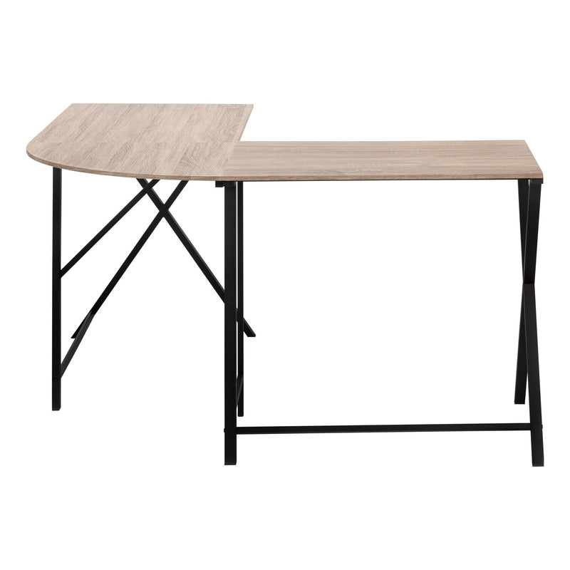 Monarch I 7197 Corner Desk - Dark Taupe/Black IMAGE 2