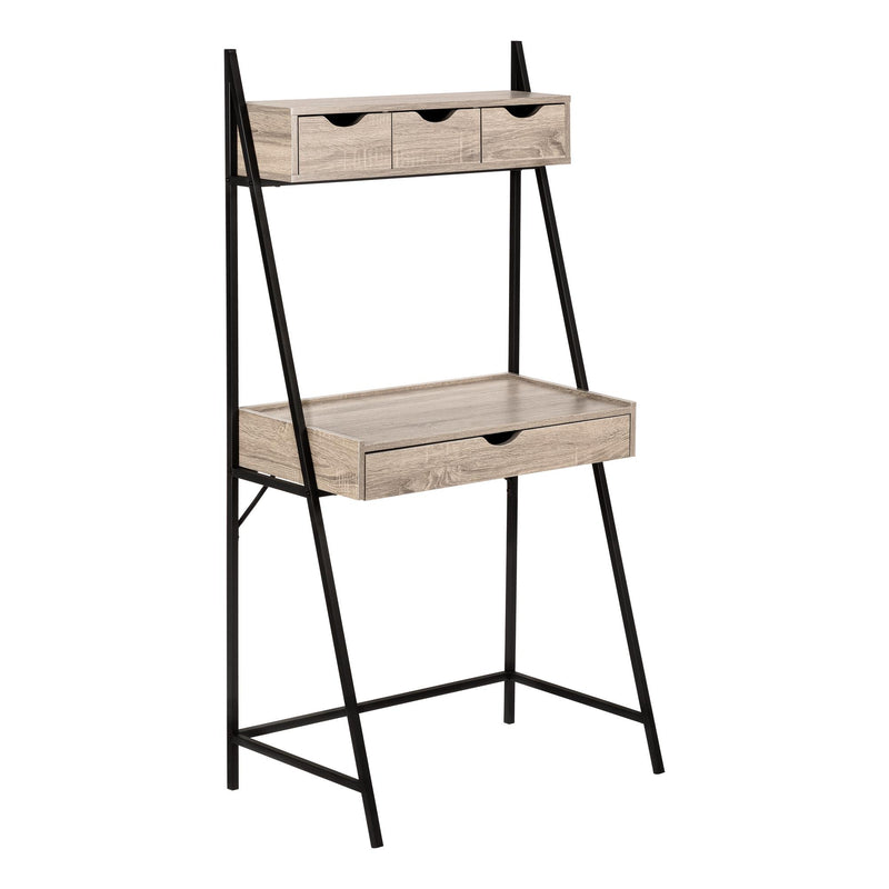 Monarch I 7332 Computer Desk - Dark Taupe/Black IMAGE 1